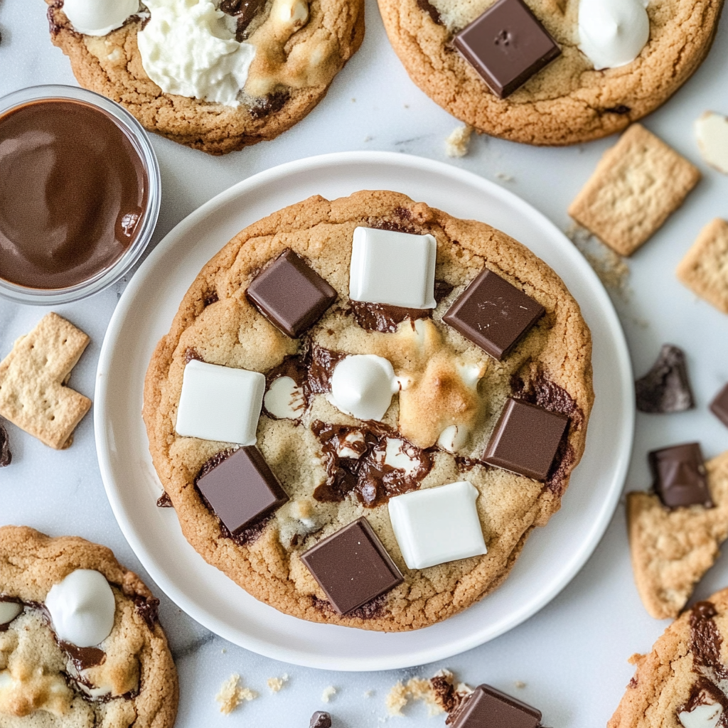 Recipe preparation for S’mores Cookies