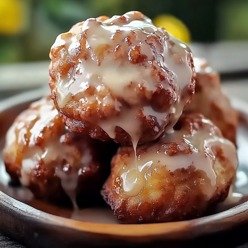 Recipe preparation for Baked Cinnamon Glazed Apple Fritters Recipe