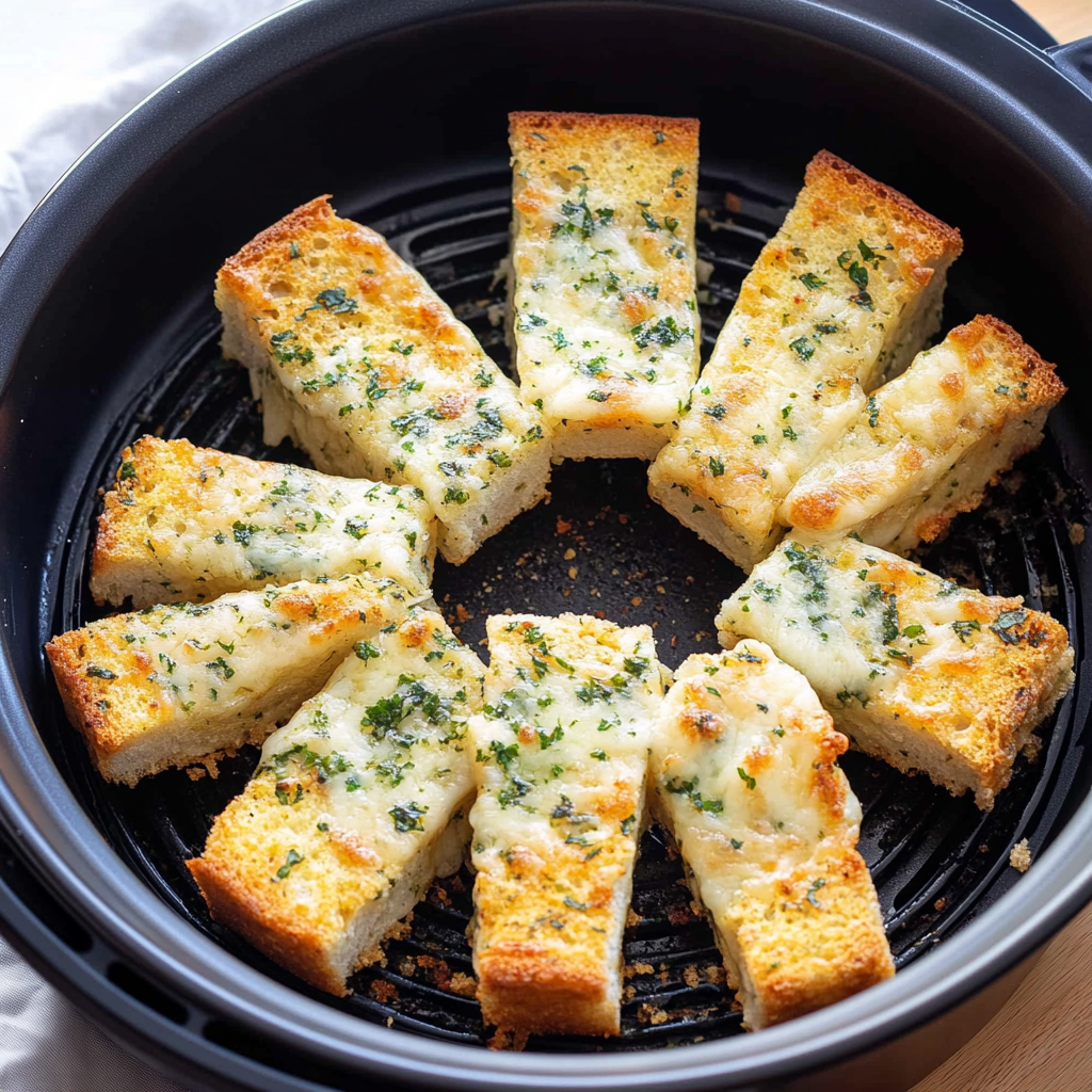 Recipe preparation for air fryer garlic bread