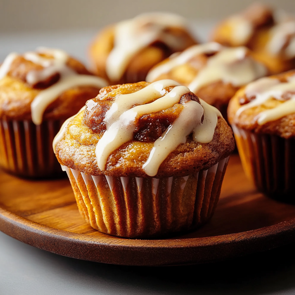 Recipe preparation for pumpkin cinnamon roll muffins