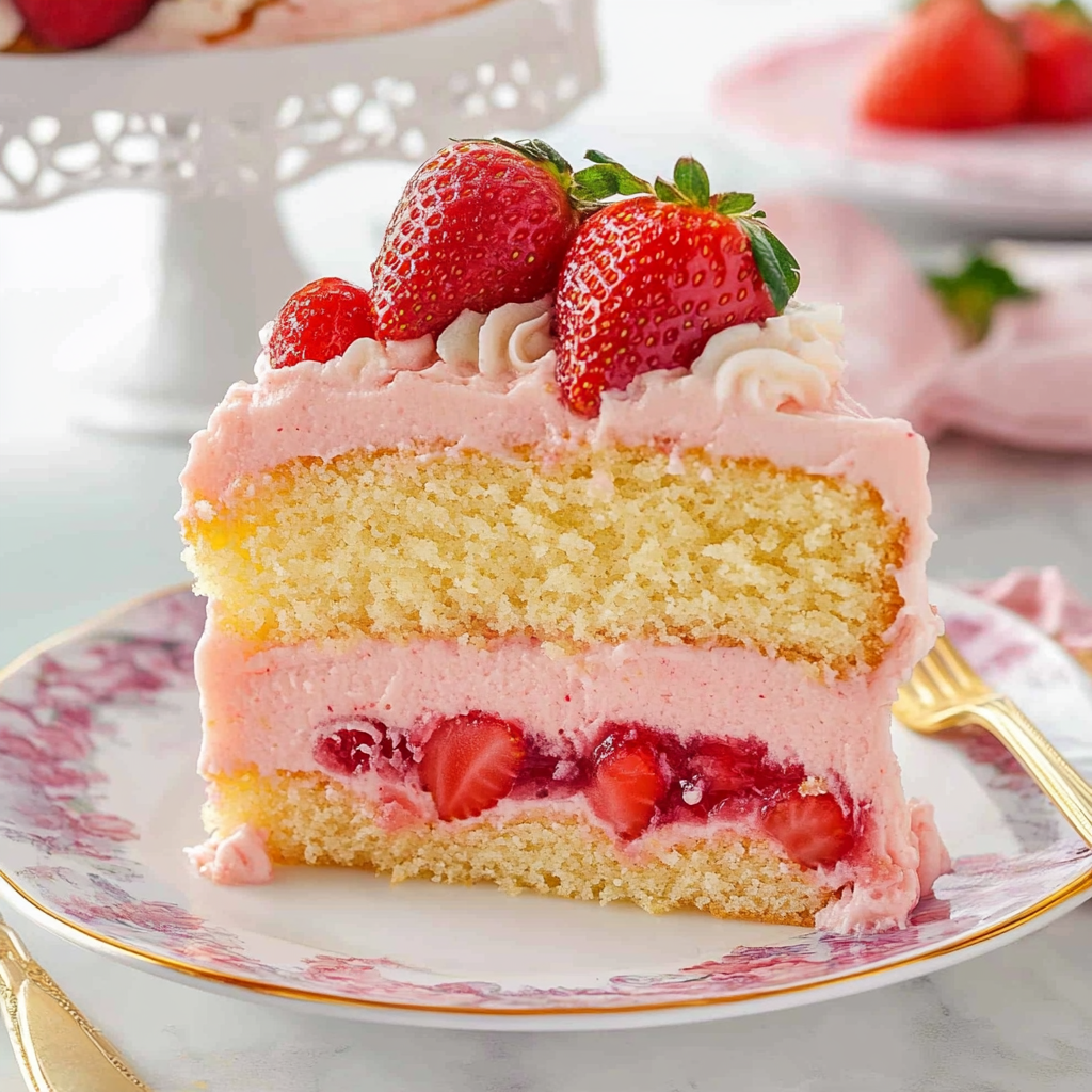 Recipe preparation for strawberry lemonade cake