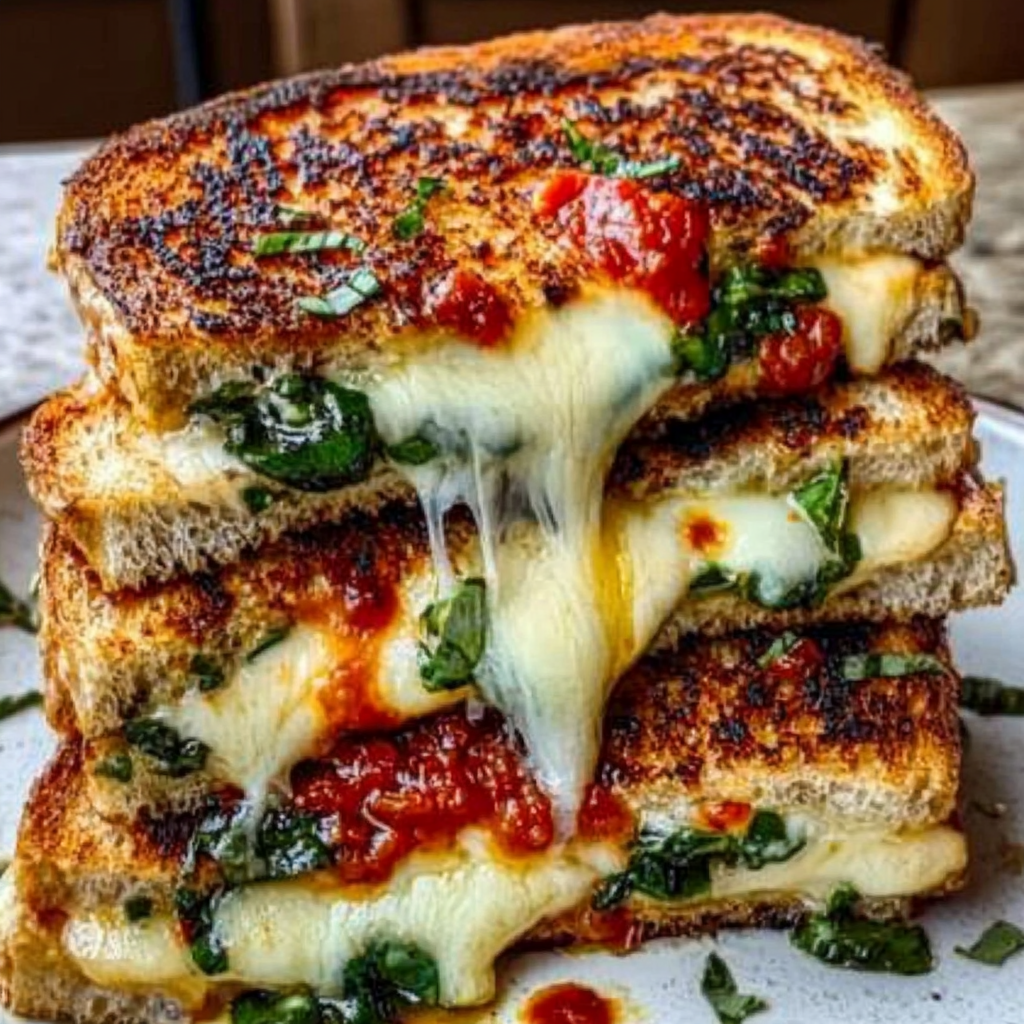 Recipe preparation for Mediterranean Grilled Cheese Sandwich