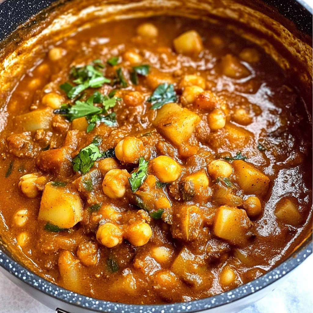 Recipe preparation for Chickpea and Potato Curry