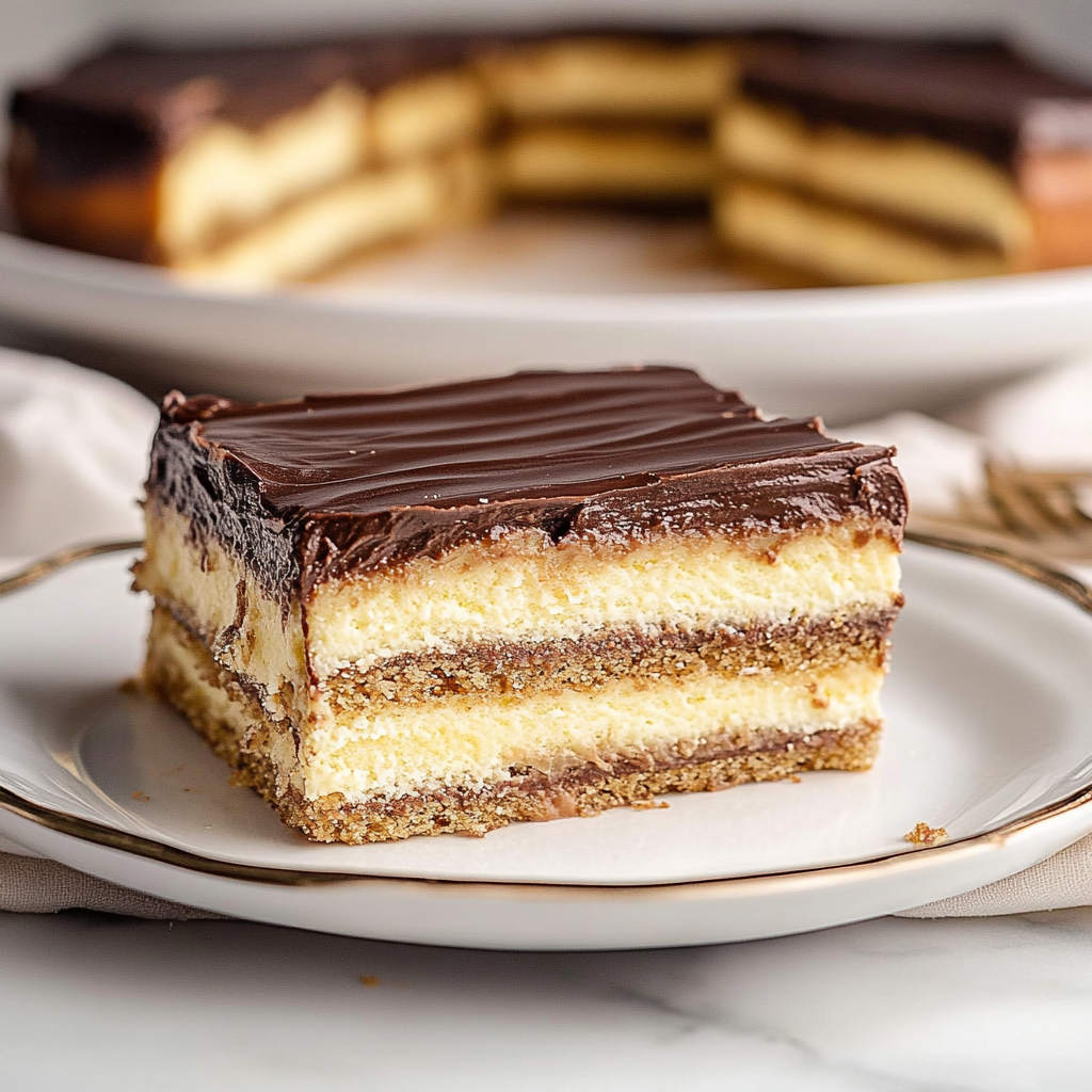 Recipe preparation for chocolate eclair cake