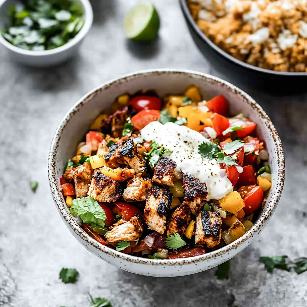 Recipe preparation for fajita bowls