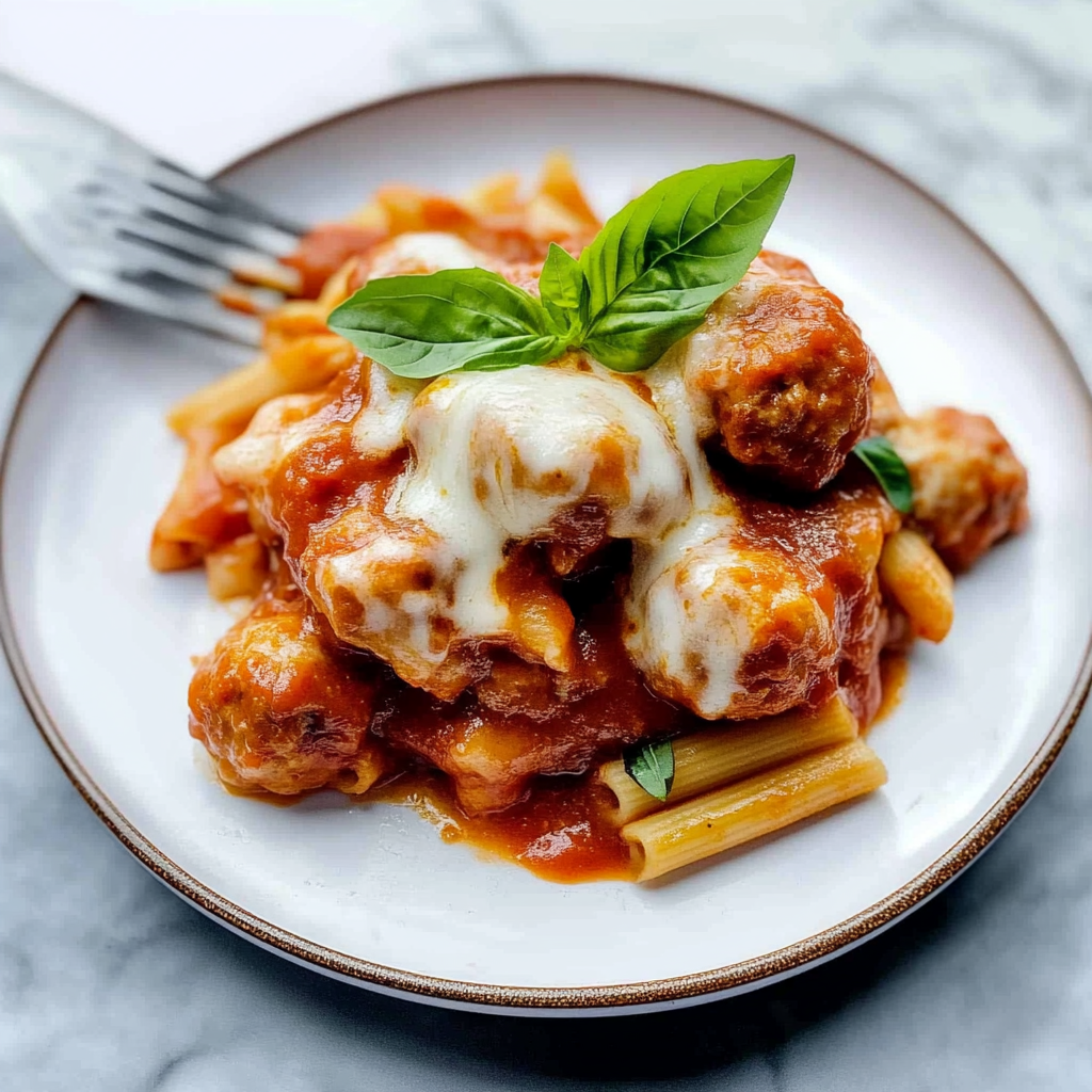 Recipe preparation for one pan meatball casserole