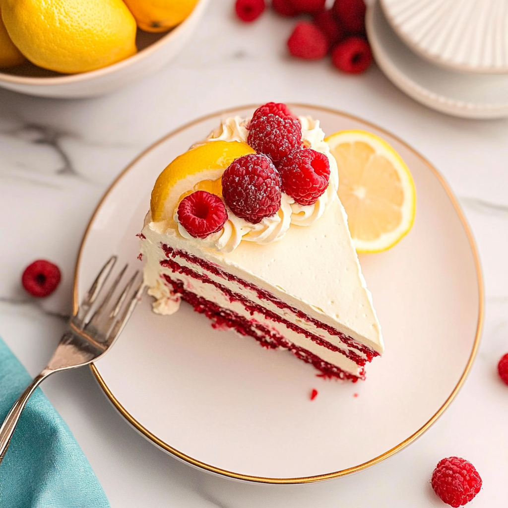 Recipe preparation for lemon raspberry cake