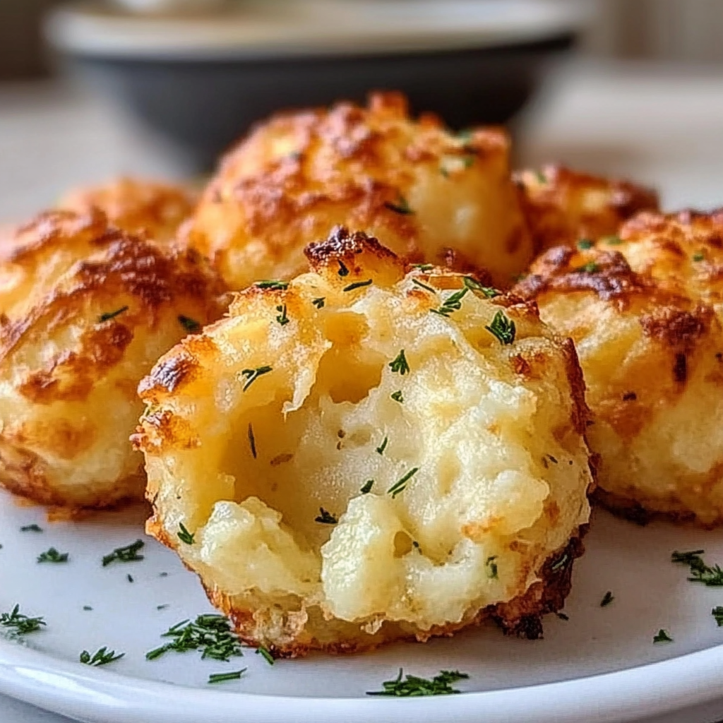 Recipe preparation for Cheesy Mashed Potato Puffs
