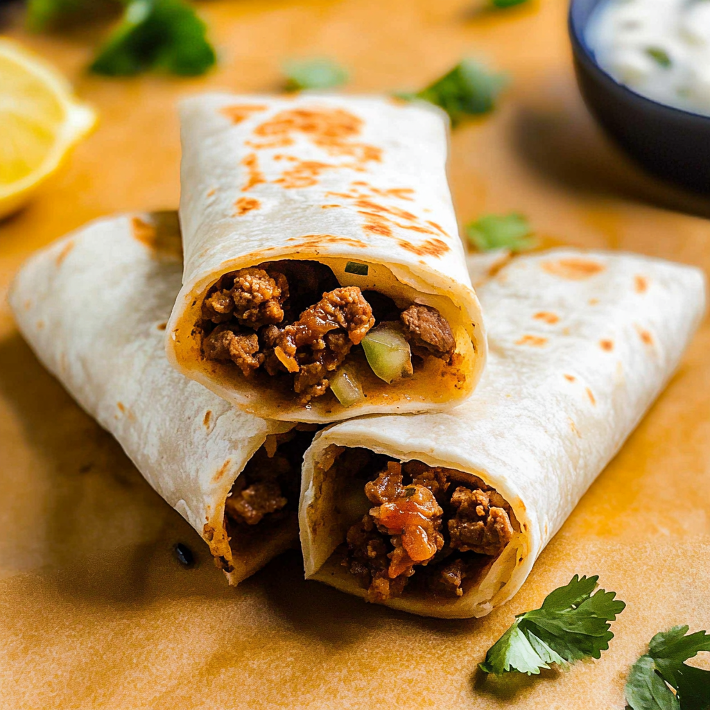 Recipe preparation for Beef and Cheese Burrito