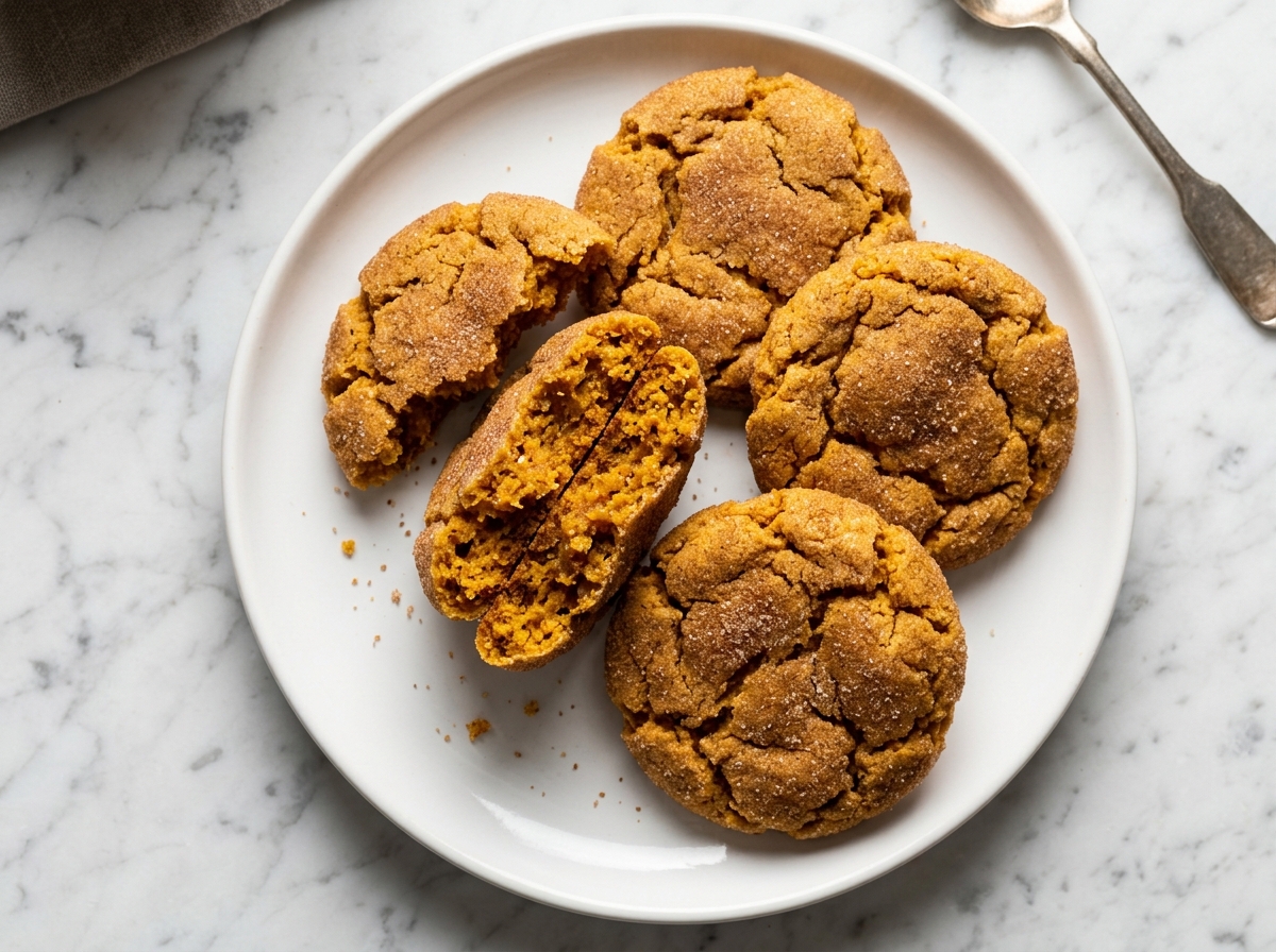 Chewy Pumpkin Snickerdoodles Recipe plated finished dish
