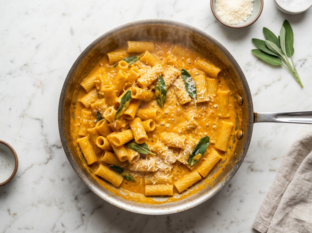 Creamy Pumpkin Pasta Recipe preparation process