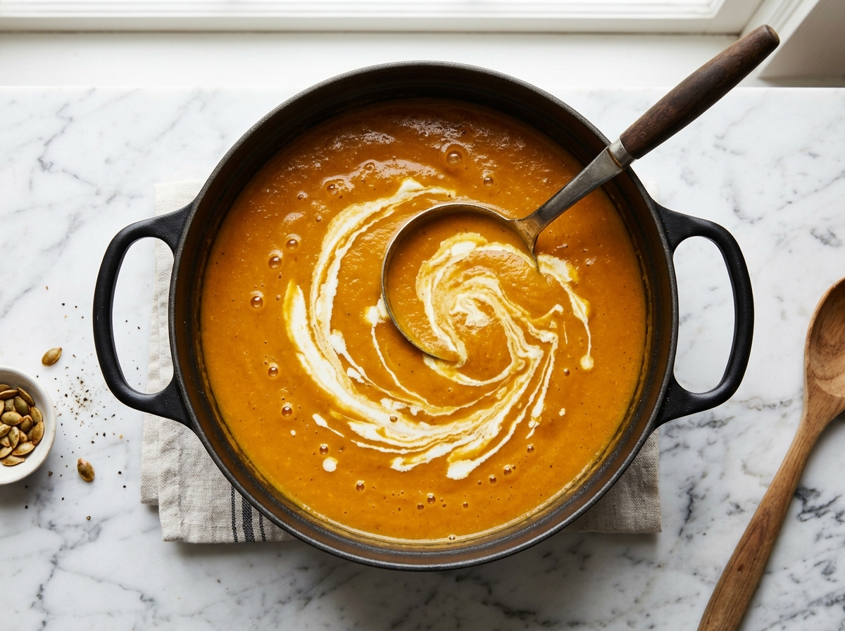 Creamy Pumpkin Soup Recipe preparation process