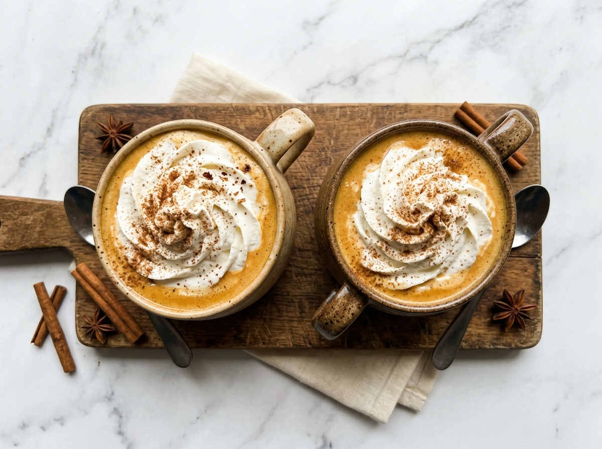 Homemade Pumpkin Spice Latte Recipe plated finished dish