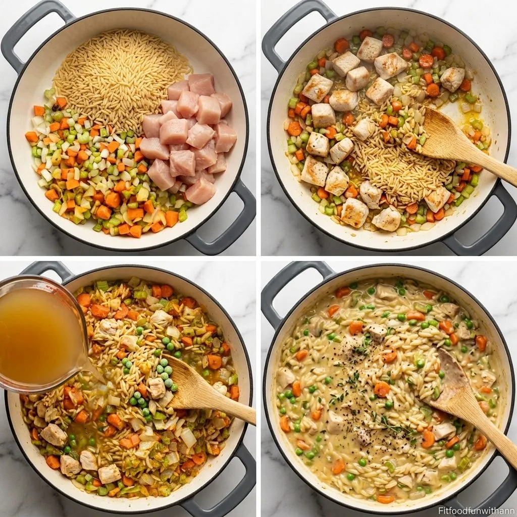 Step 2 — Chicken Pot Pie Orzo