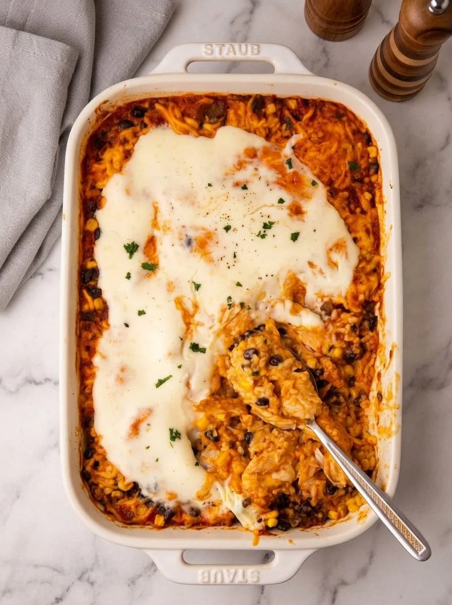 Step 3 — Swim Queso Chicken and Rice Casserole