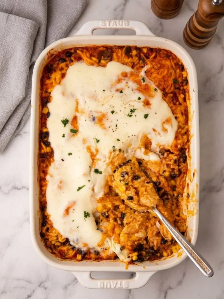 Swim Queso Chicken and Rice Casserole
